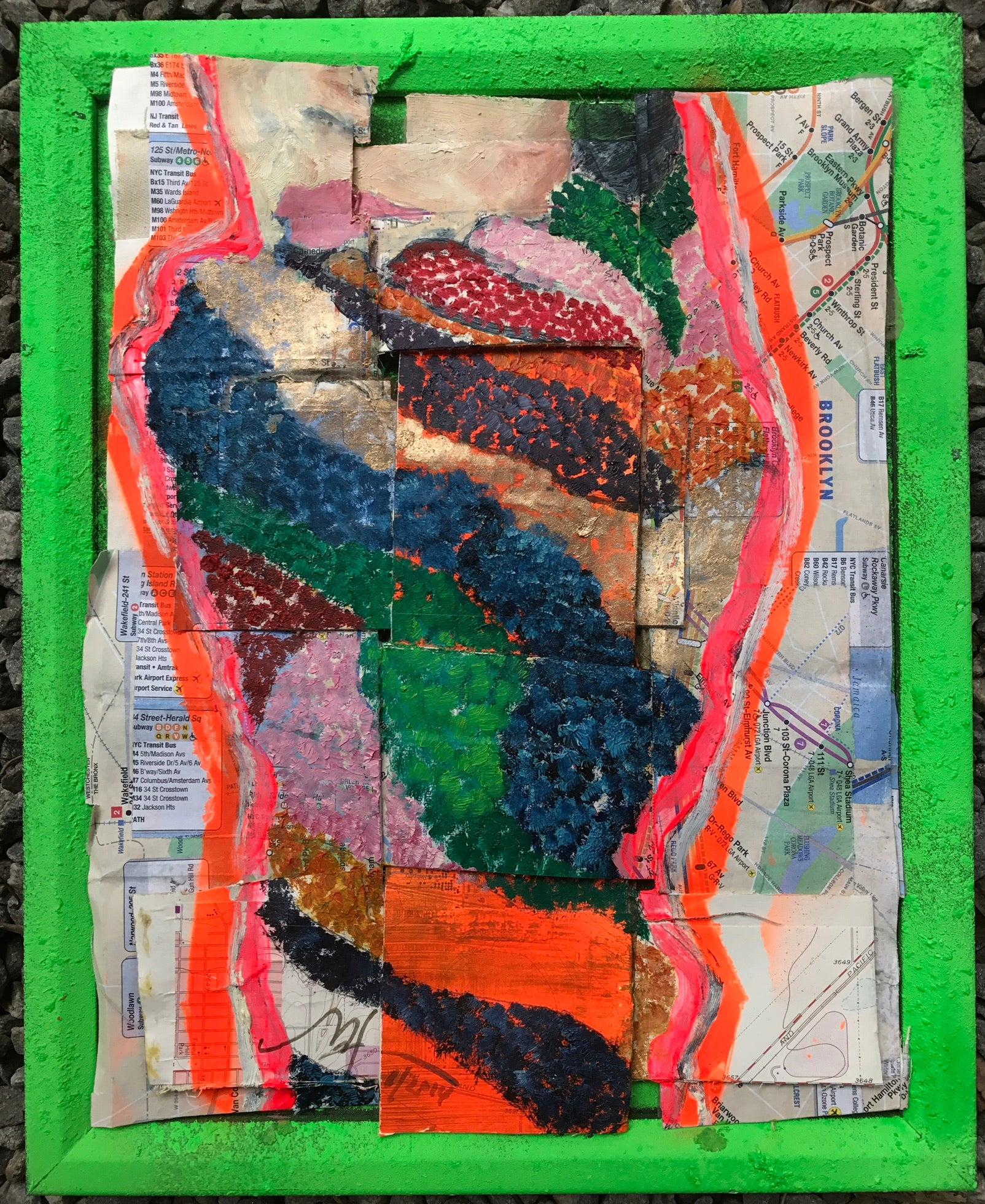 I Wish You Were Here, mixed media painting, 2014 - HAPPIEST KID FINDS - Museum-quality antique and vintage posters, original art, preservation and restoration