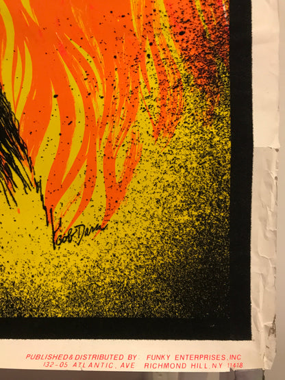 The Doors (portrait of Jim Morrison), vintage black light poster by Bob Dara, 1988 (flocked)