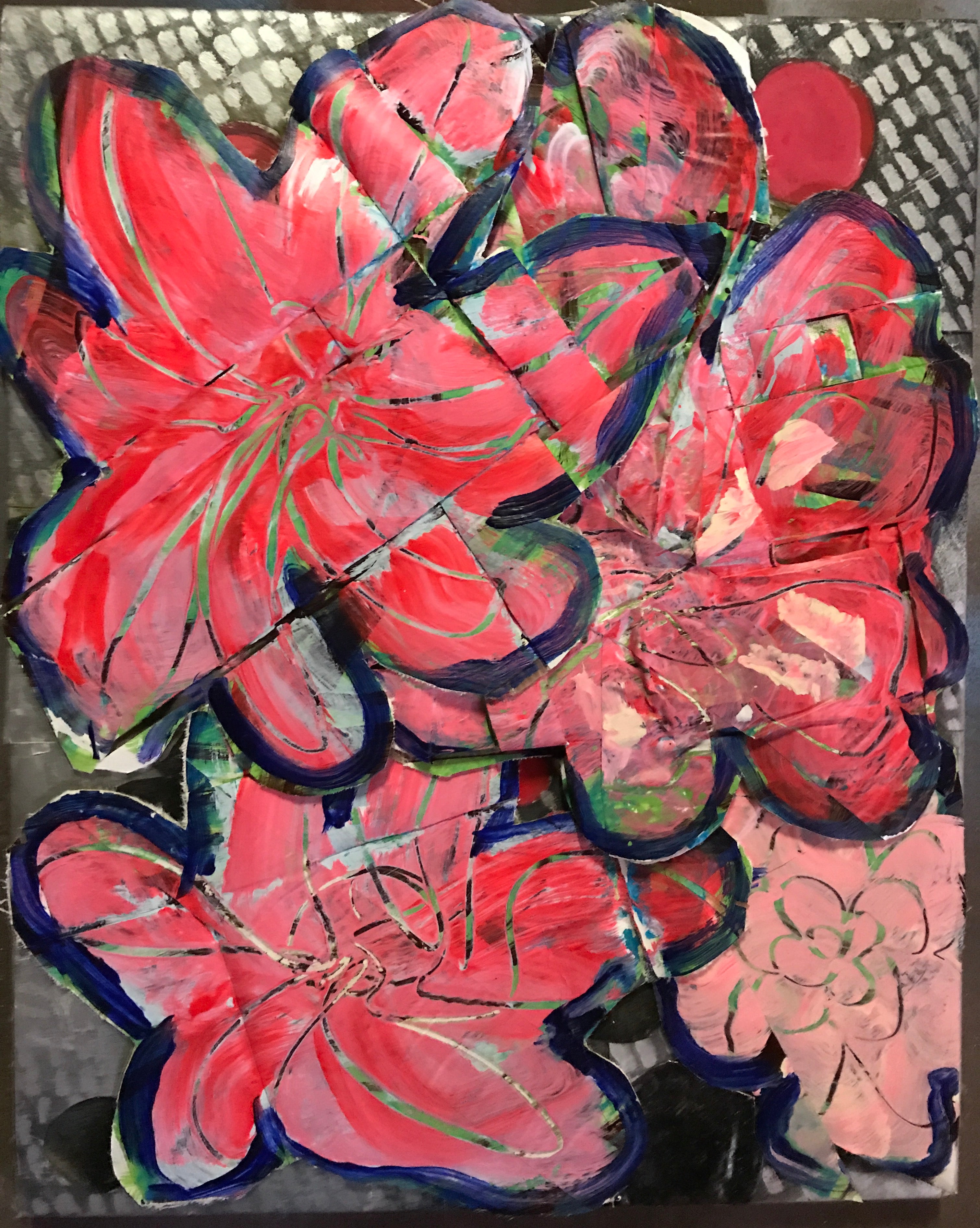 Garden Variety. 4, original painting collage, 2018 - HAPPIEST KID FINDS - Museum-quality antique and vintage posters, original art, preservation and restoration