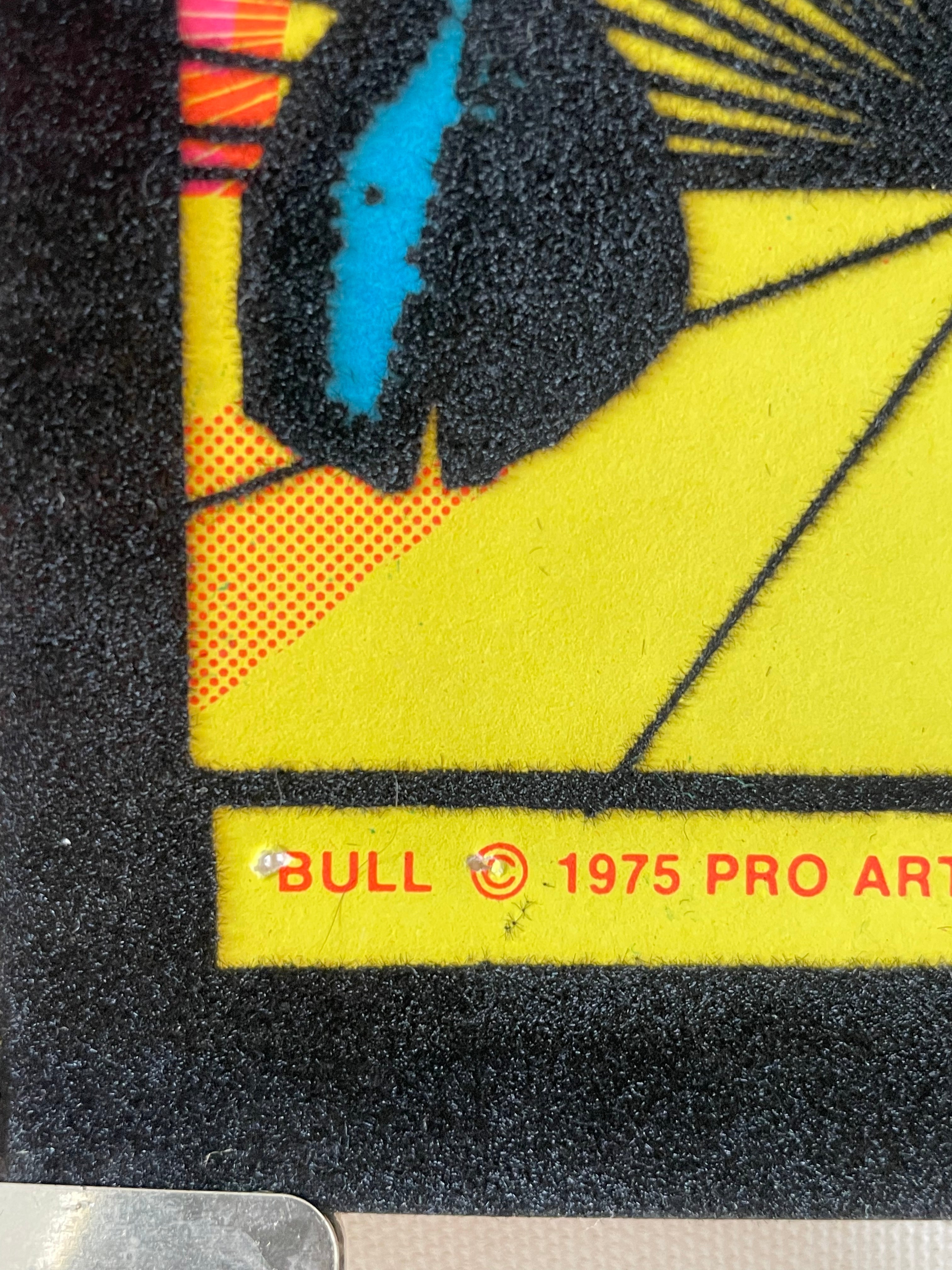 Bull, vintage flocked blacklight poster, 1975 - HAPPIEST KID FINDS - Museum-quality antique and vintage posters, original art, preservation and restoration