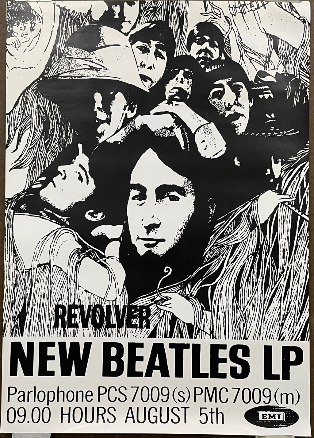 Revolver - New Beatles LP (UK Import), vintage music promo poster, c.1977