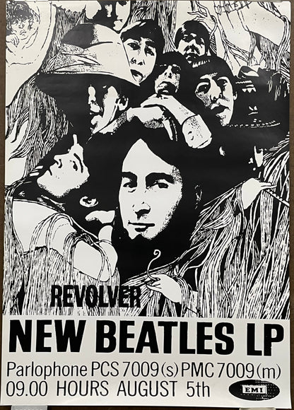 Revolver - New Beatles LP (UK Import), vintage music promo poster, c.1977