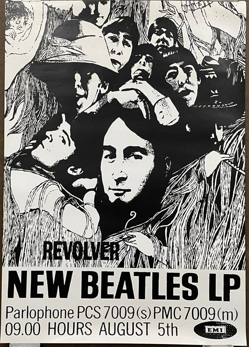 Revolver - New Beatles LP (UK Import), vintage music promo poster, c.1977