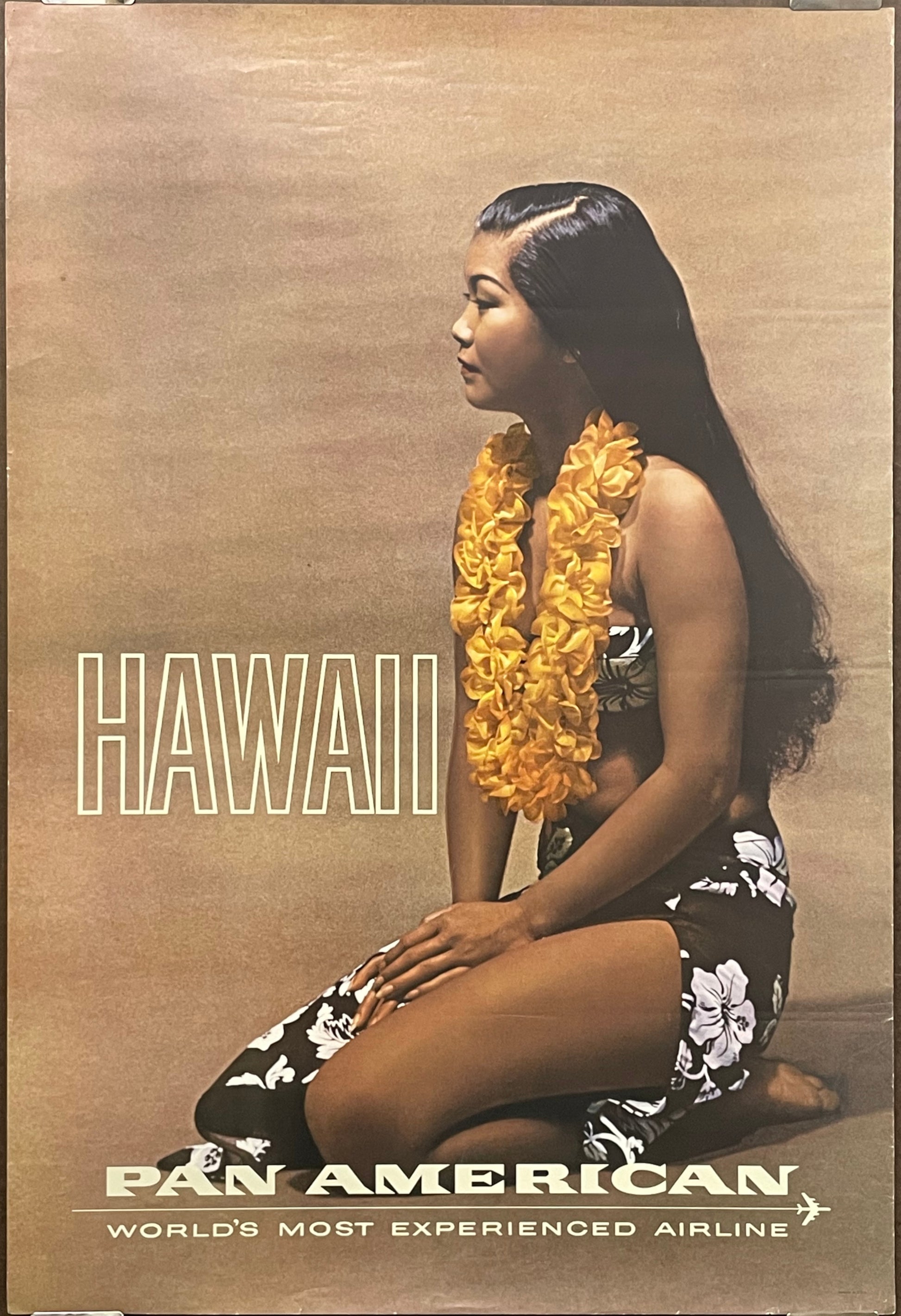 Hawaii, vintage Pan Am airline travel poster, 1964 at Happiest Kid Finds
