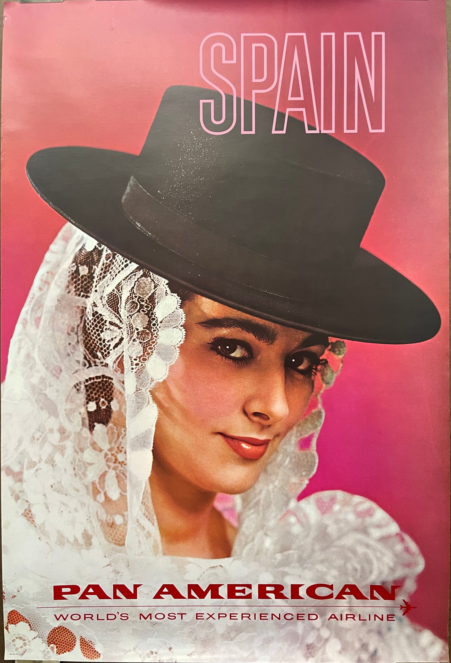 Spain, vintage Pan Am airline travel poster, 1964 at Happiest Kid Finds
