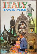 Italy, vintage Pan Am airline travel poster, 1969 at Happiest Kid Finds