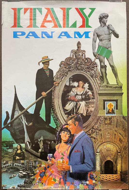 Italy, vintage Pan Am airline travel poster, 1969 at Happiest Kid Finds