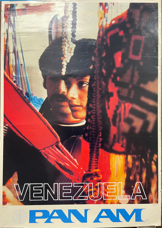 Venezuela, vintage Pan Am airline travel poster, 1970 at Happiest Kid Finds