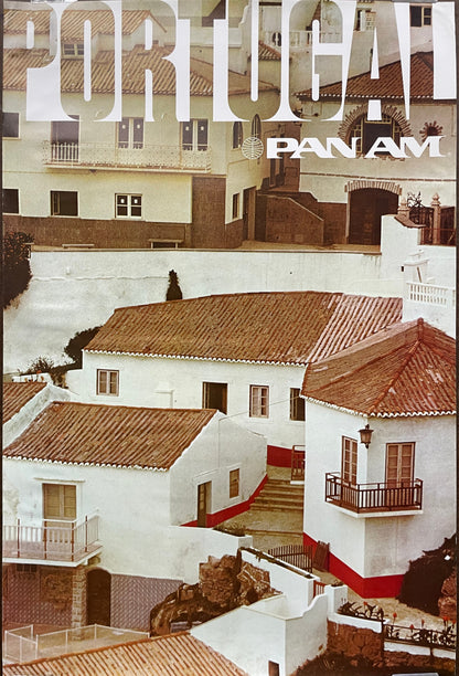 (P270) Portugal, vintage Pan Am airline travel poster, 1975