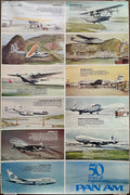 50 Years of Experience Pan Am, vintage Pan Am airline travel poster, 1977 at Happiest Kid Finds
