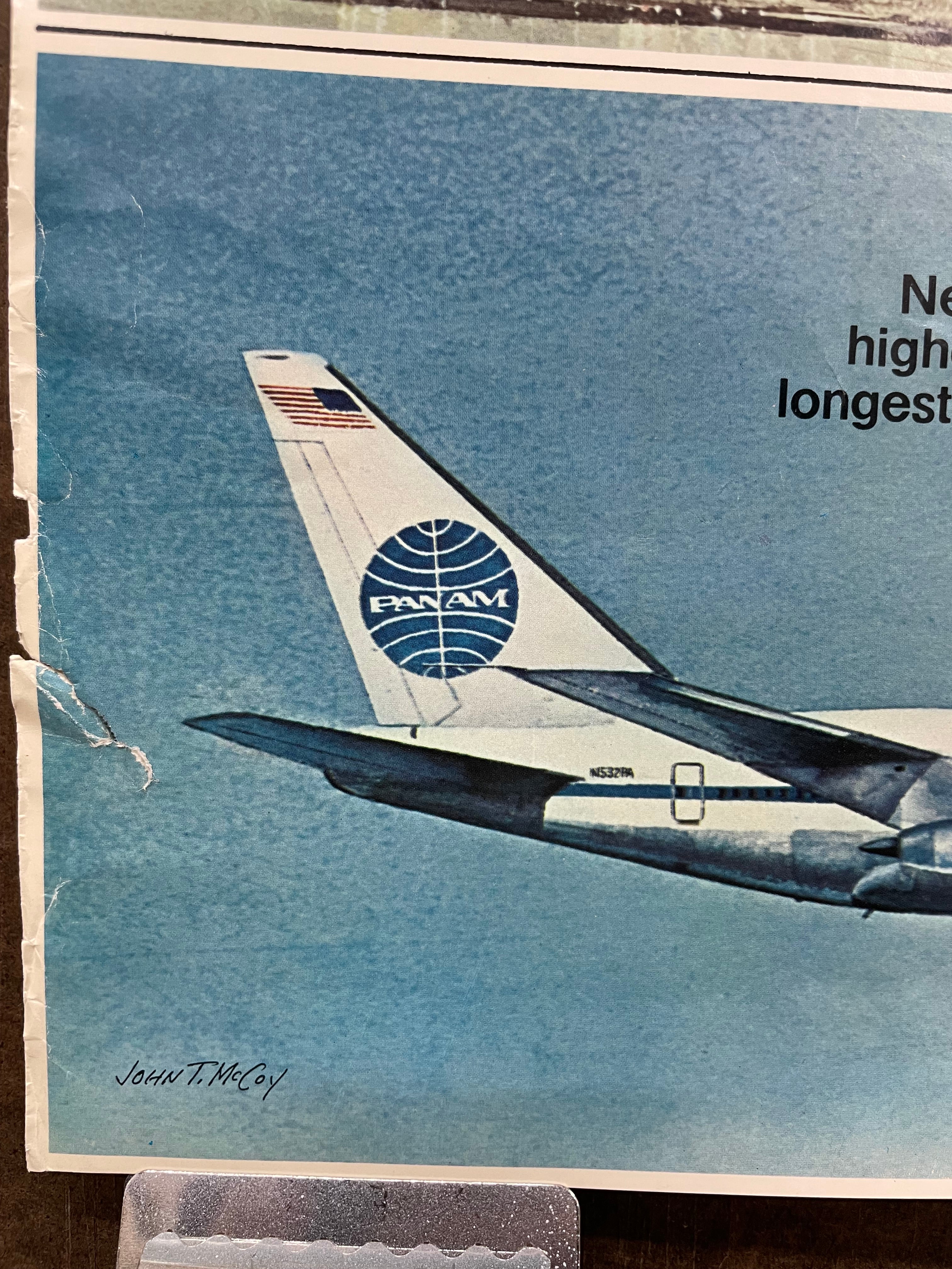 50 Years of Experience Pan Am, vintage Pan Am airline travel poster, 1977 - HAPPIEST KID FINDS - Museum-quality antique and vintage posters, original art, preservation and restoration