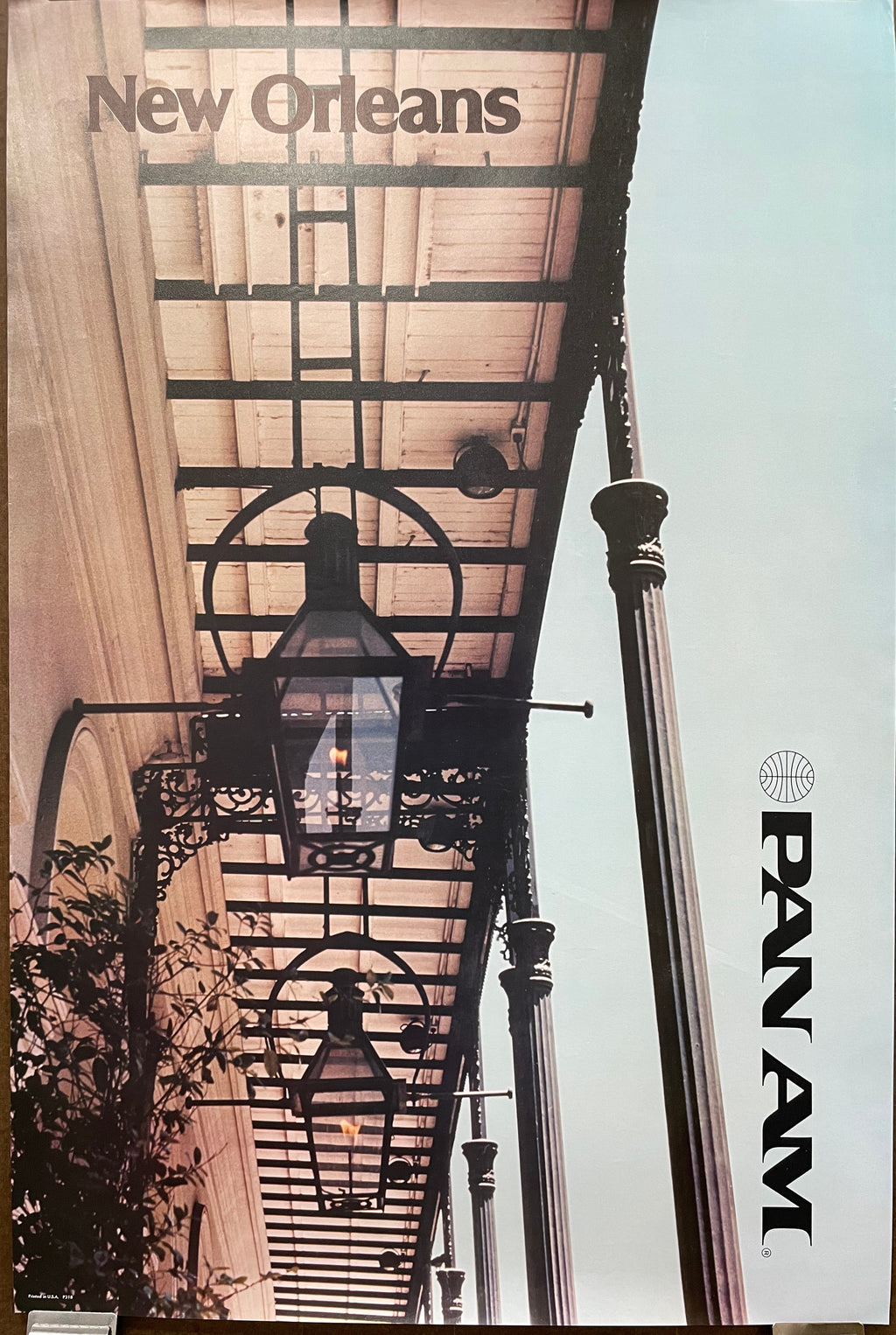(P318) New Orleans, vintage Pan Am airline travel poster, 1980 at Happiest Kid Finds