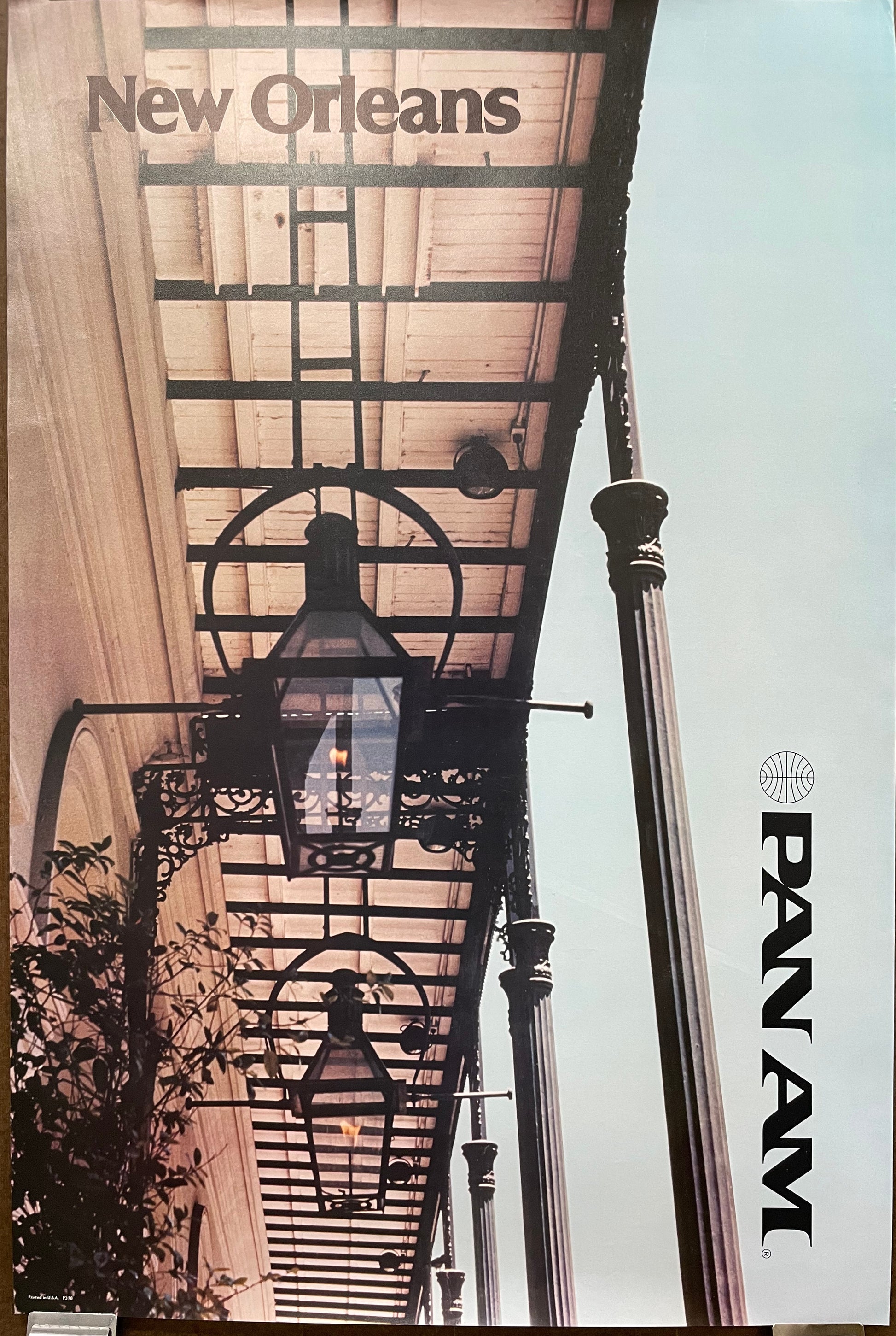 (P318) New Orleans, vintage Pan Am airline travel poster, 1980 at Happiest Kid Finds
