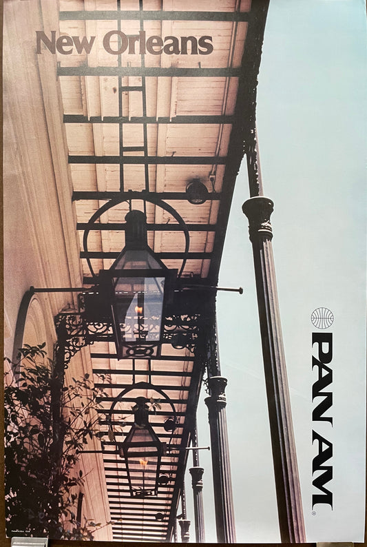 (P318) New Orleans, vintage Pan Am airline travel poster, 1980 at Happiest Kid Finds