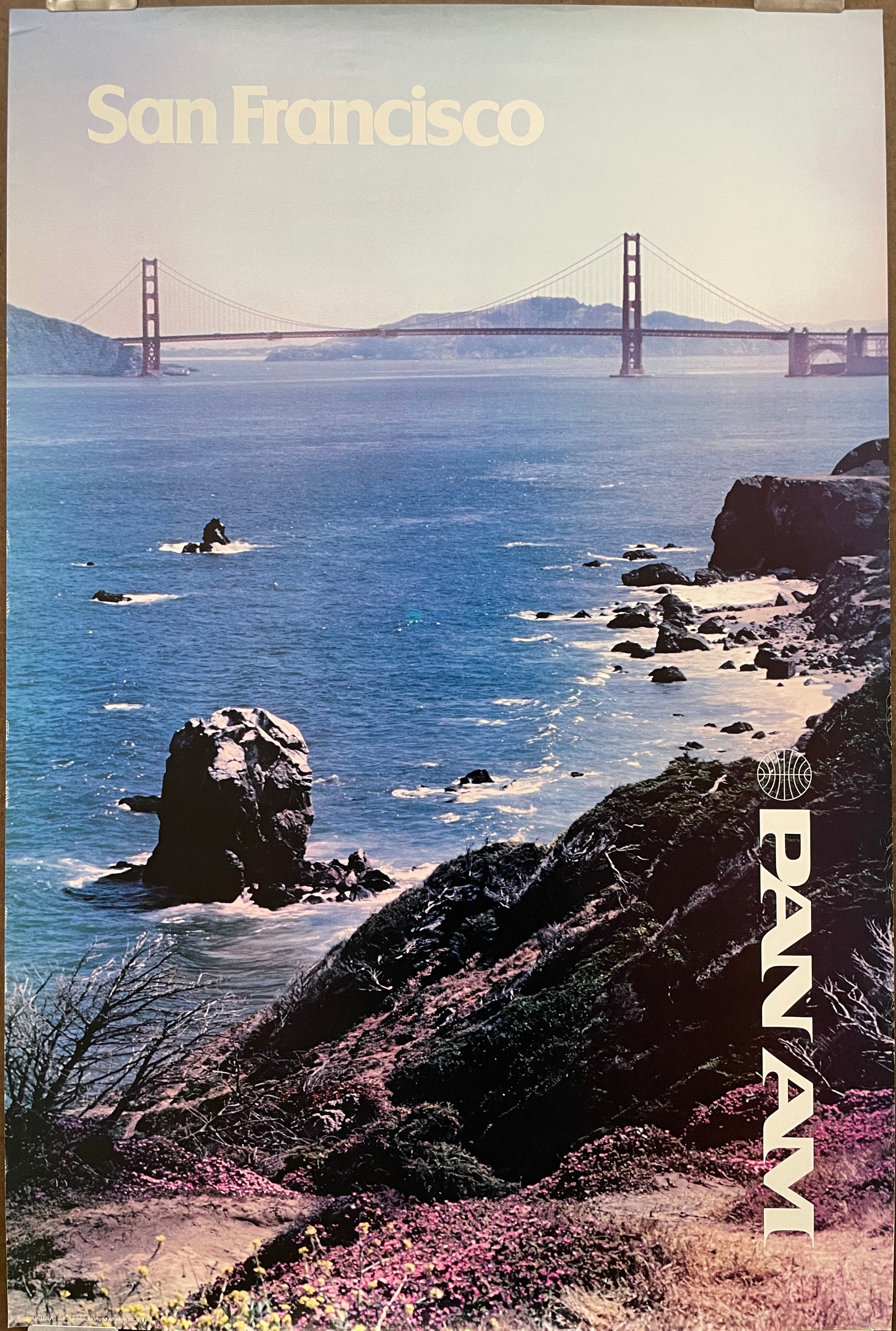 (P329) San Francisco, vintage Pan Am airline travel poster, 1980 at Happiest Kid Finds