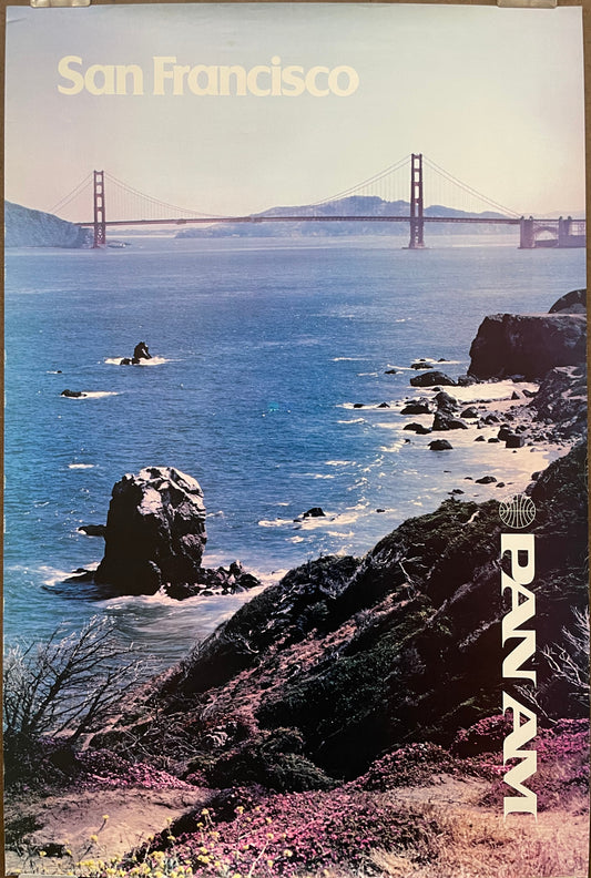 (P329) San Francisco, vintage Pan Am airline travel poster, 1980 at Happiest Kid Finds