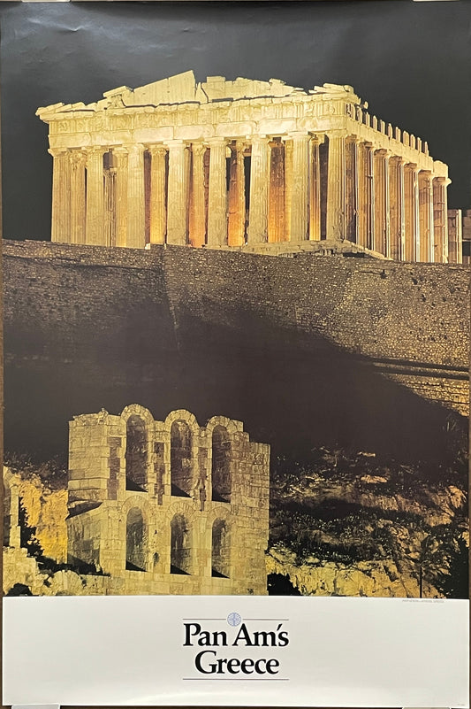 (P-ATH) Greece, vintage Pan Am airline travel poster, 1987 at Happiest Kid Finds