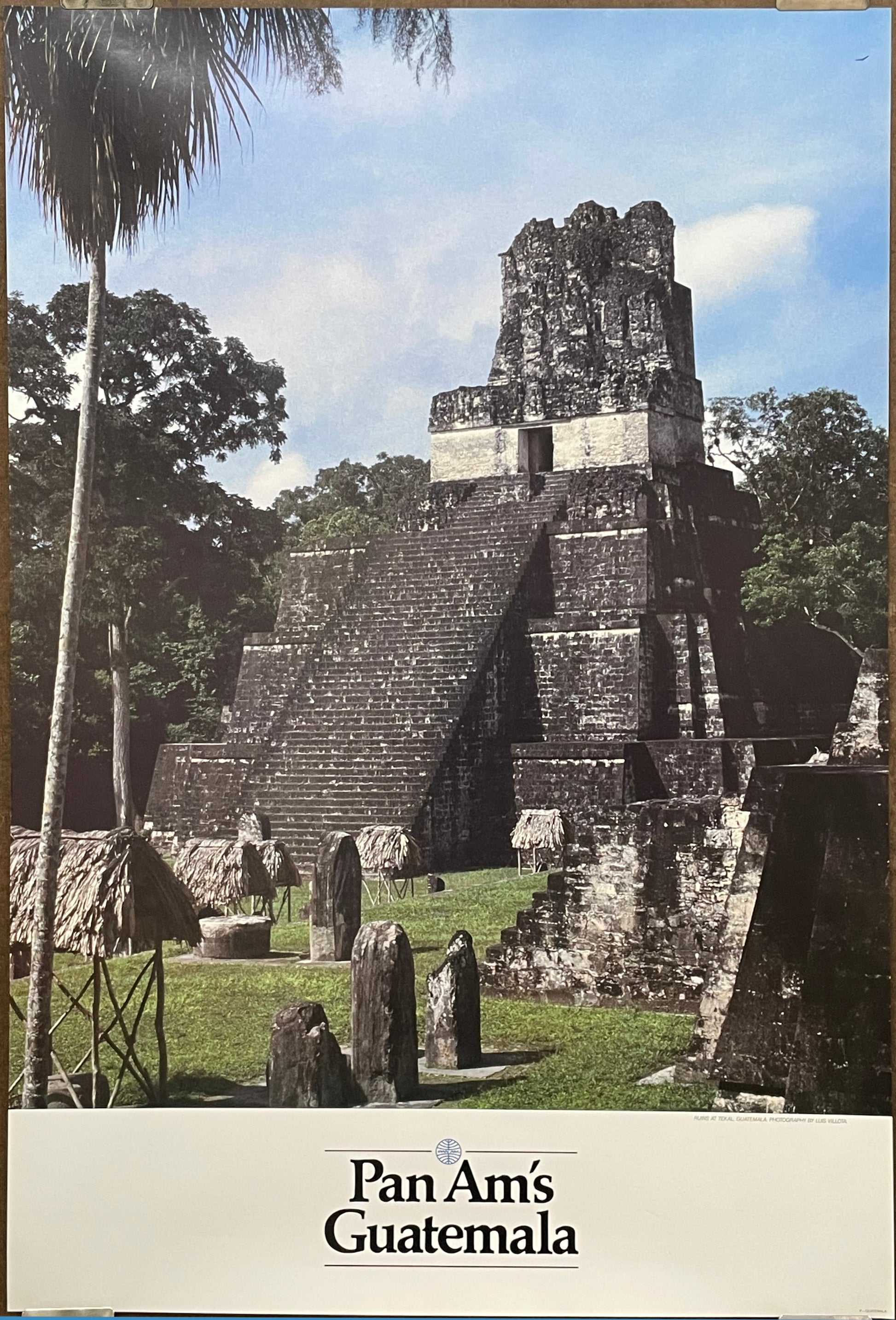 (P-GUATEMALA) Guatemala, vintage Pan Am airline travel poster, 1987 at Happiest Kid Finds