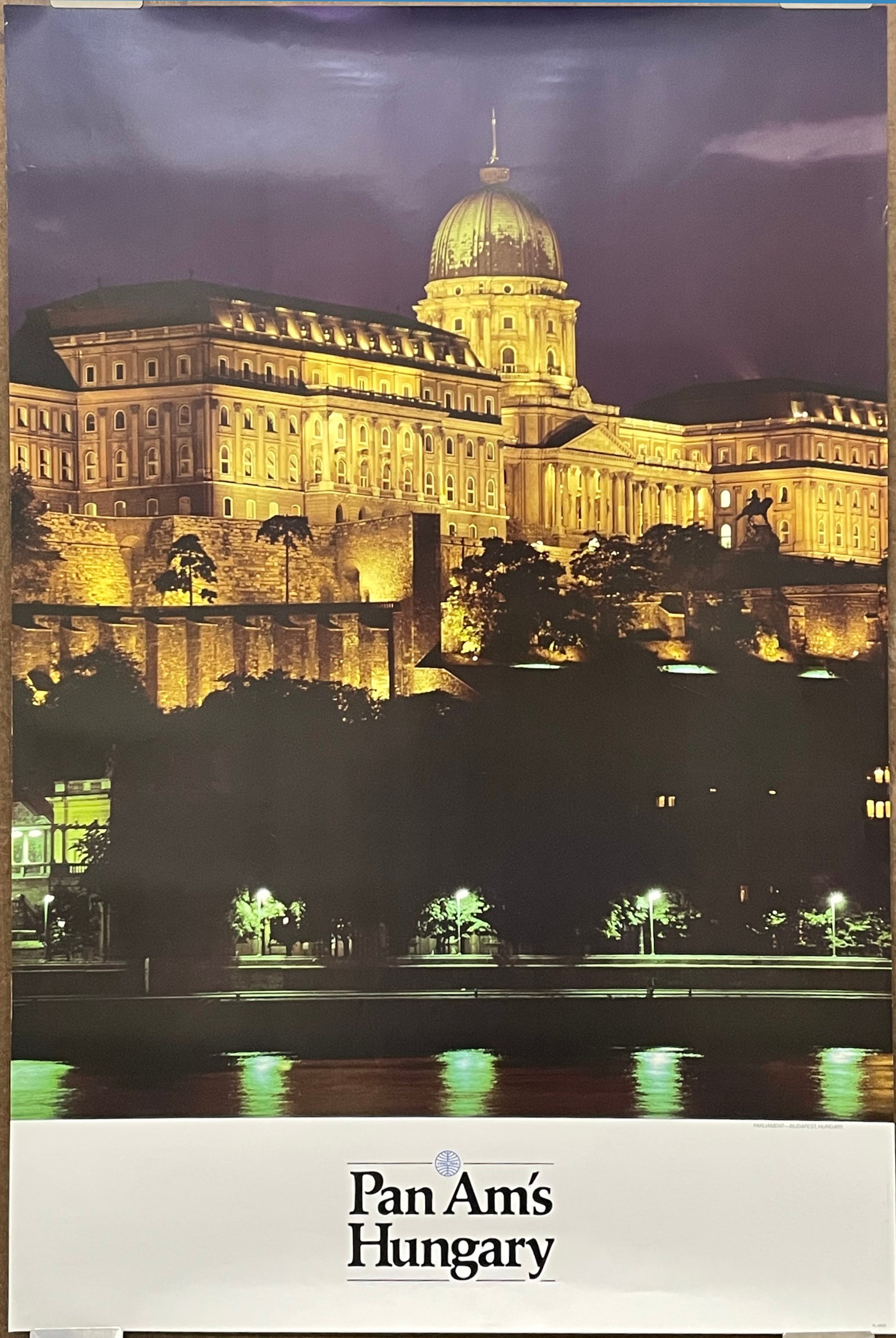 (P-BUD) Hungary, vintage Pan Am airline travel poster, 1987 at Happiest Kid Finds