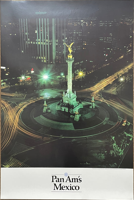 (P-MEX) Mexico, vintage Pan Am airline travel poster, 1987
