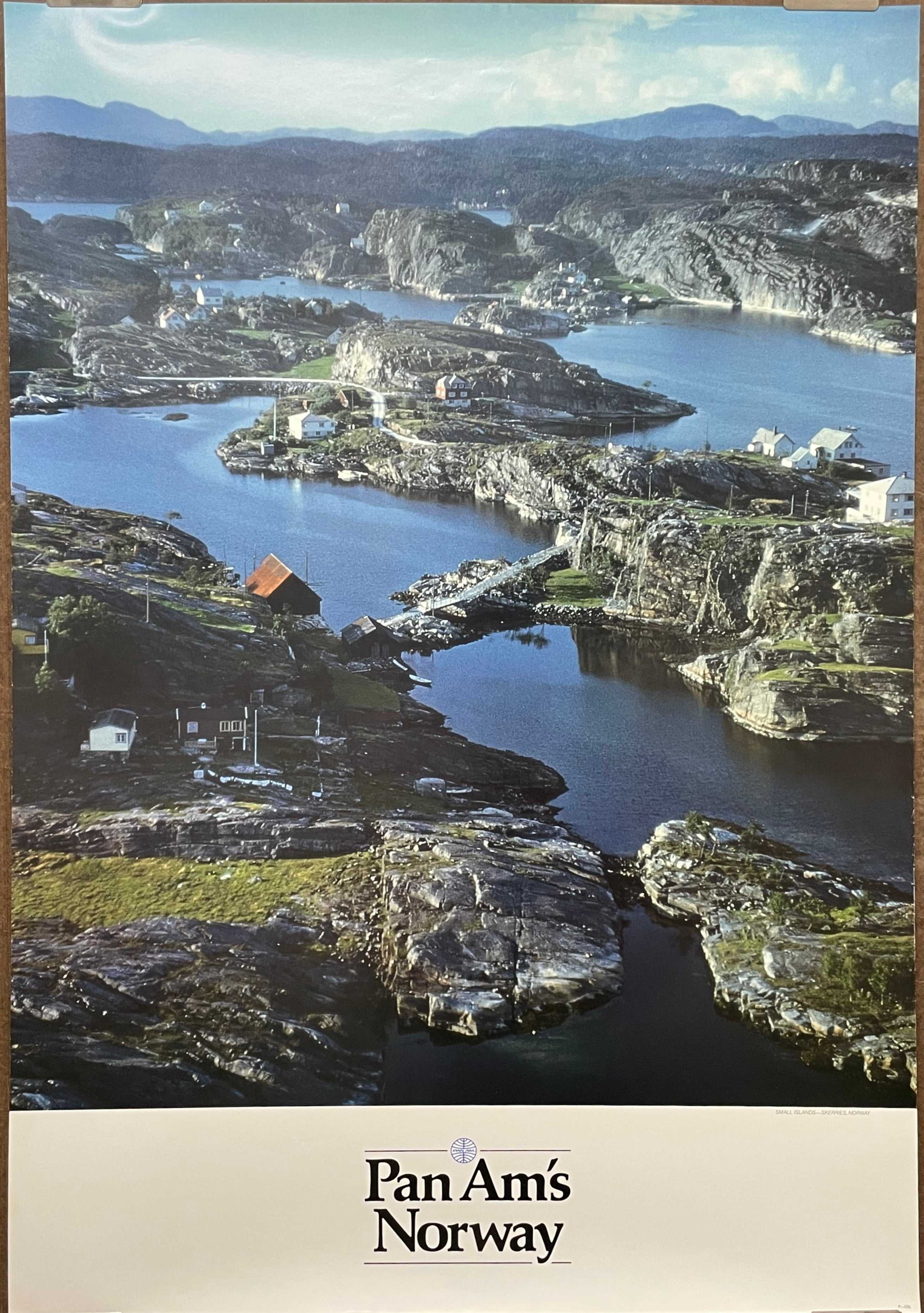 (P-OSL) Norway, vintage Pan Am airline travel poster, 1987 at Happiest Kid Finds