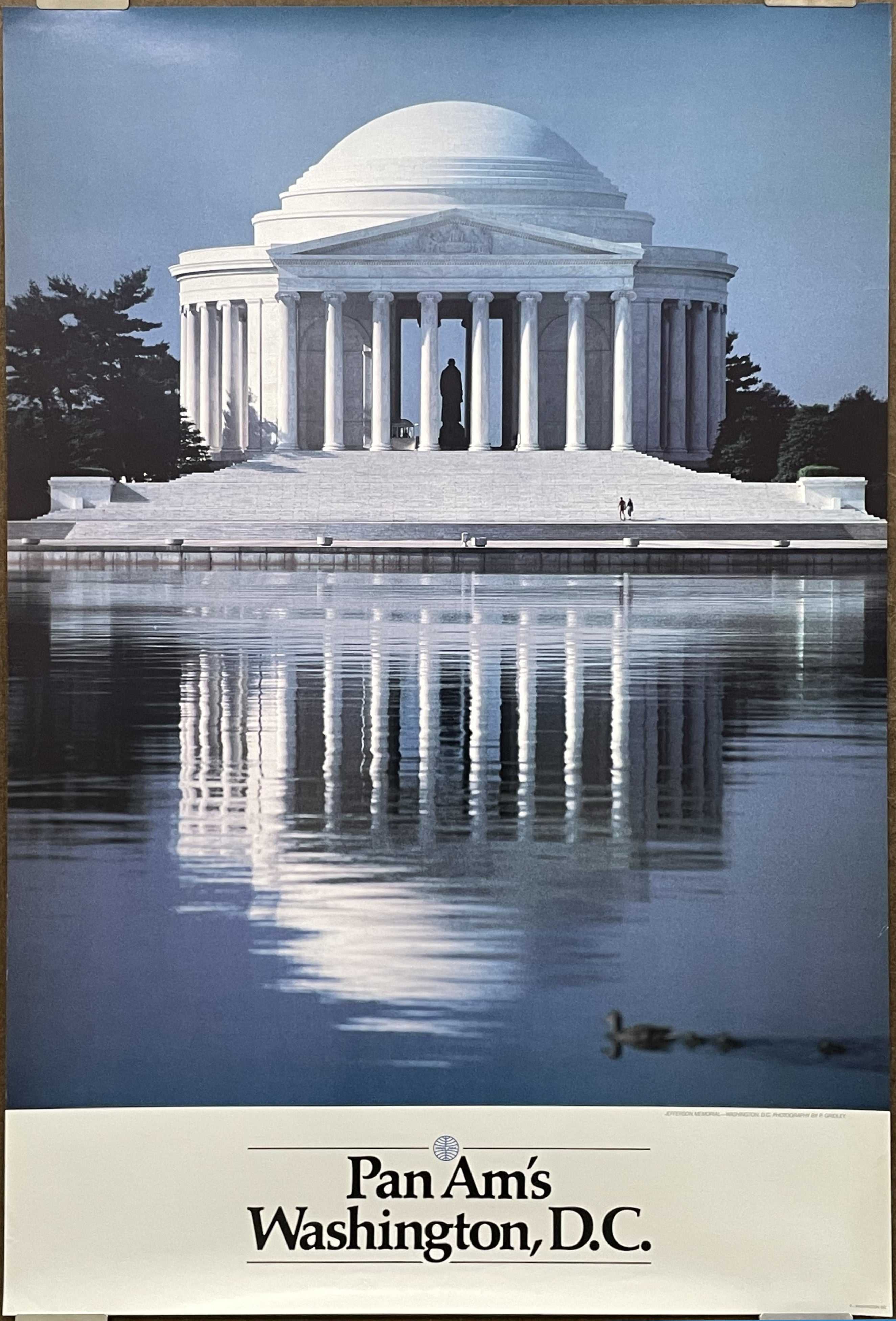 (P-WASHINGTON DC) Washington, D.C., vintage Pan Am airline travel poster, 1987 at Happiest Kid Finds