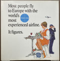 Most People Fly to Europe with most experienced airline, vintage Pan Am airlines travel poster, c.1960 at Happiest Kid Finds