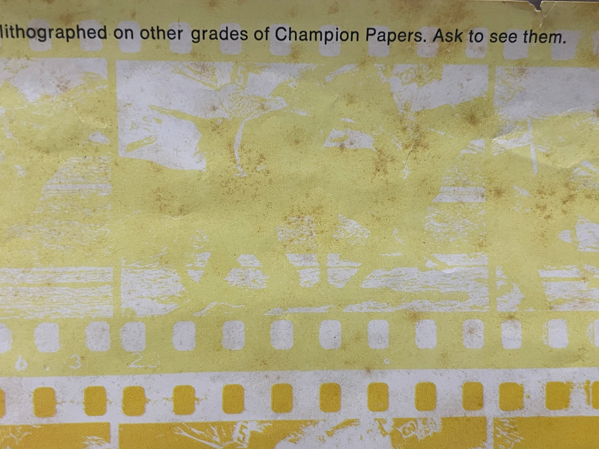 Imagination Xlll Is In the Homestretch, Champion Papers Kromekote, vintage lithographic advertising poster, c.1980s - HAPPIEST KID FINDS - Museum-quality antique and vintage posters, original art, preservation and restoration