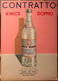 Contratto - Anice Doppio, antique window or counter display, 1939 (carton) - HAPPIEST KID FINDS - Museum-quality antique and vintage posters, original art, preservation and restoration