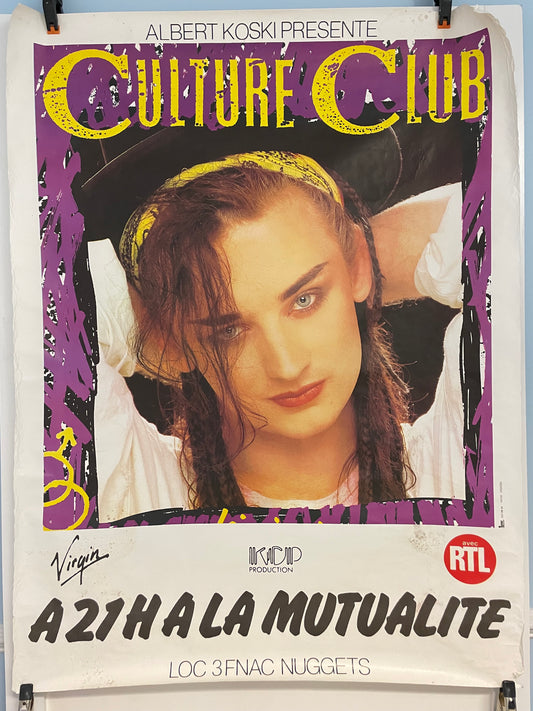 Culture Club Kissing to Be Clever, vintage French production promo poster, c.1982