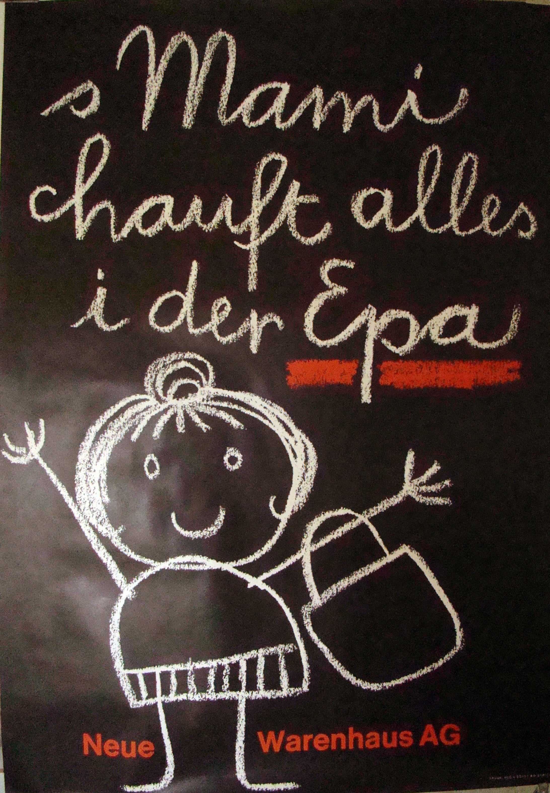 EPA - S'Mami Chauft Alles i der Epa, vintage shopping mall advertisement, 1963 - HAPPIEST KID FINDS - Museum-quality antique and vintage posters, original art, preservation and restoration