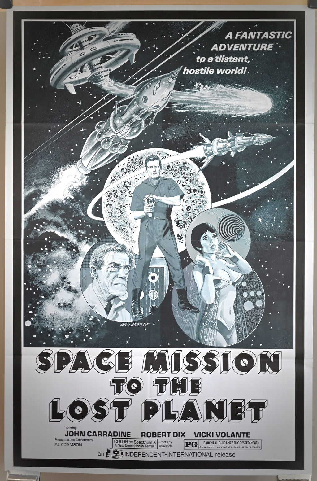 Space Mission To The Lost Planet (a.k.a: Horror of the Blood Monsters), by Gray Morrow, 1sh R1970s - HAPPIEST KID FINDS - Museum-quality antique and vintage posters, original art, preservation and restoration