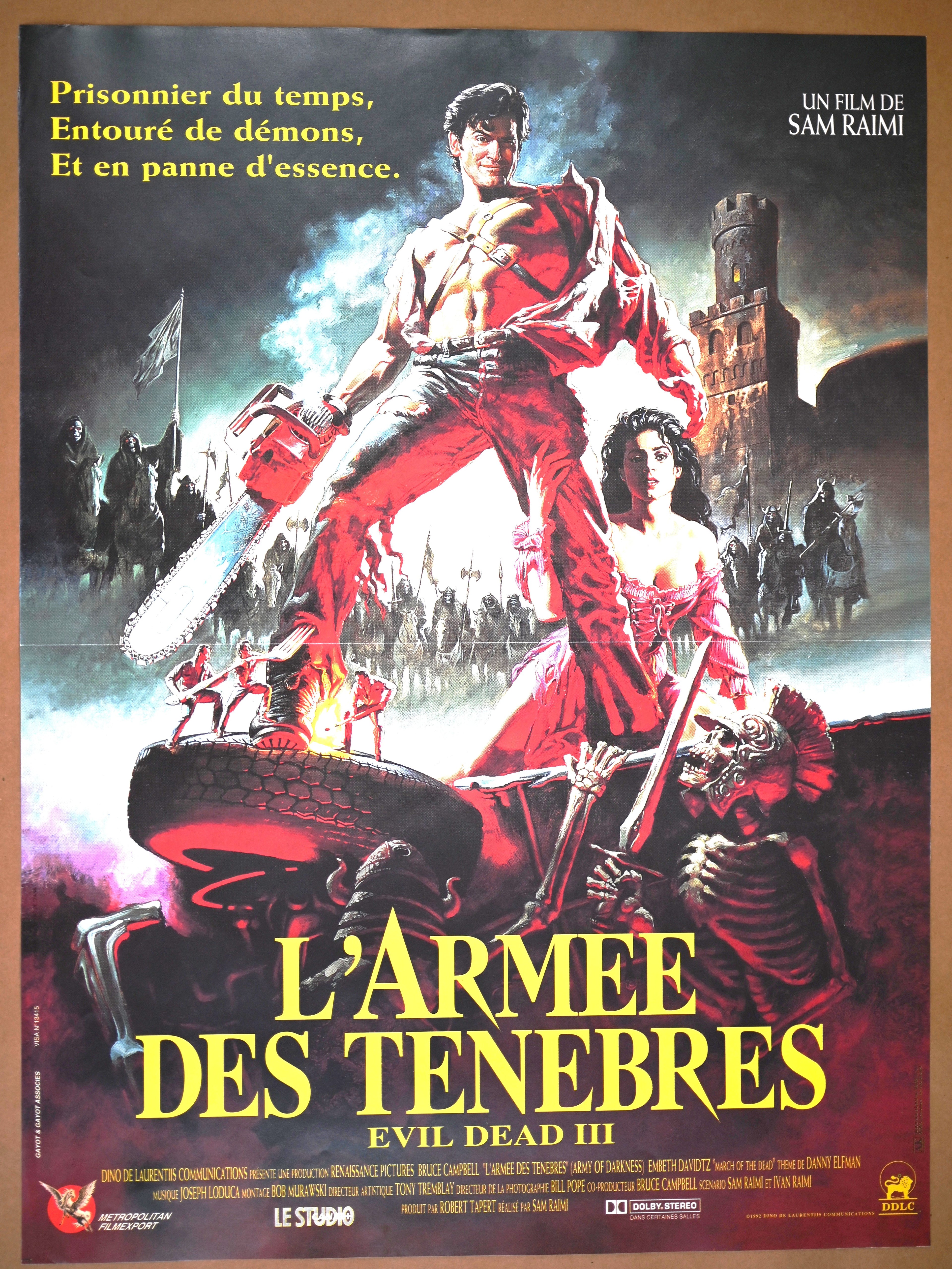 L'Armee des Tenebres (Evil Dead lll), French film poster release, 1992 - HAPPIEST KID FINDS - Museum-quality antique and vintage posters, original art, preservation and restoration
