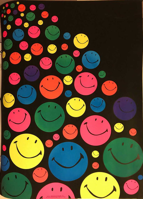 (#266) Smiles, Personality Posters, Inc. vintage silk screen blacklight poster, 1971 - HAPPIEST KID FINDS - Museum-quality antique and vintage posters, original art, preservation and restoration