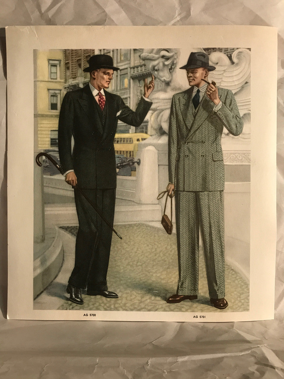 AMERICAN GENTLEMAN FASHIONS, Fall and Winter 1937-1938 (5 prints) - HAPPIEST KID FINDS - Museum-quality antique and vintage posters, original art, preservation and restoration
