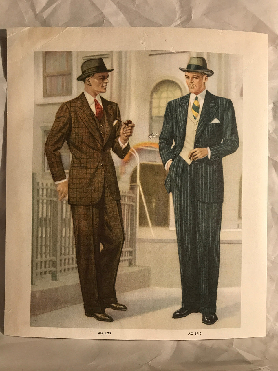 AMERICAN GENTLEMAN FASHIONS, Fall and Winter 1937-1938 (5 prints) - HAPPIEST KID FINDS - Museum-quality antique and vintage posters, original art, preservation and restoration