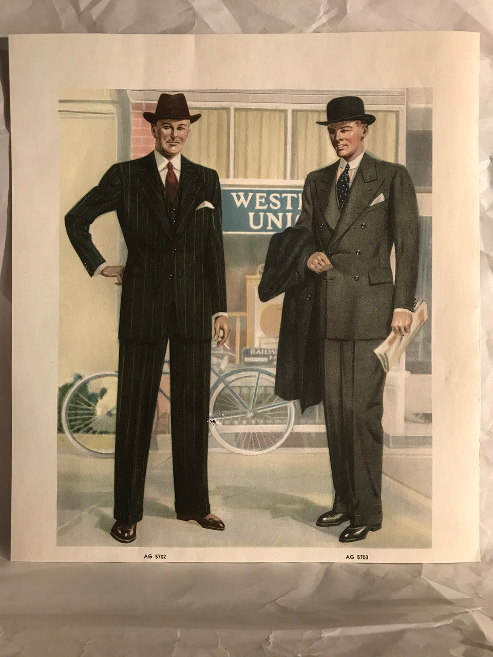 AMERICAN GENTLEMAN FASHIONS, Fall and Winter 1937-1938 (5 prints) - HAPPIEST KID FINDS - Museum-quality antique and vintage posters, original art, preservation and restoration