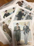 AMERICAN GENTLEMAN FASHIONS, Fall and Winter 1937-1938 (5 prints) - HAPPIEST KID FINDS - Museum-quality antique and vintage posters, original art, preservation and restoration