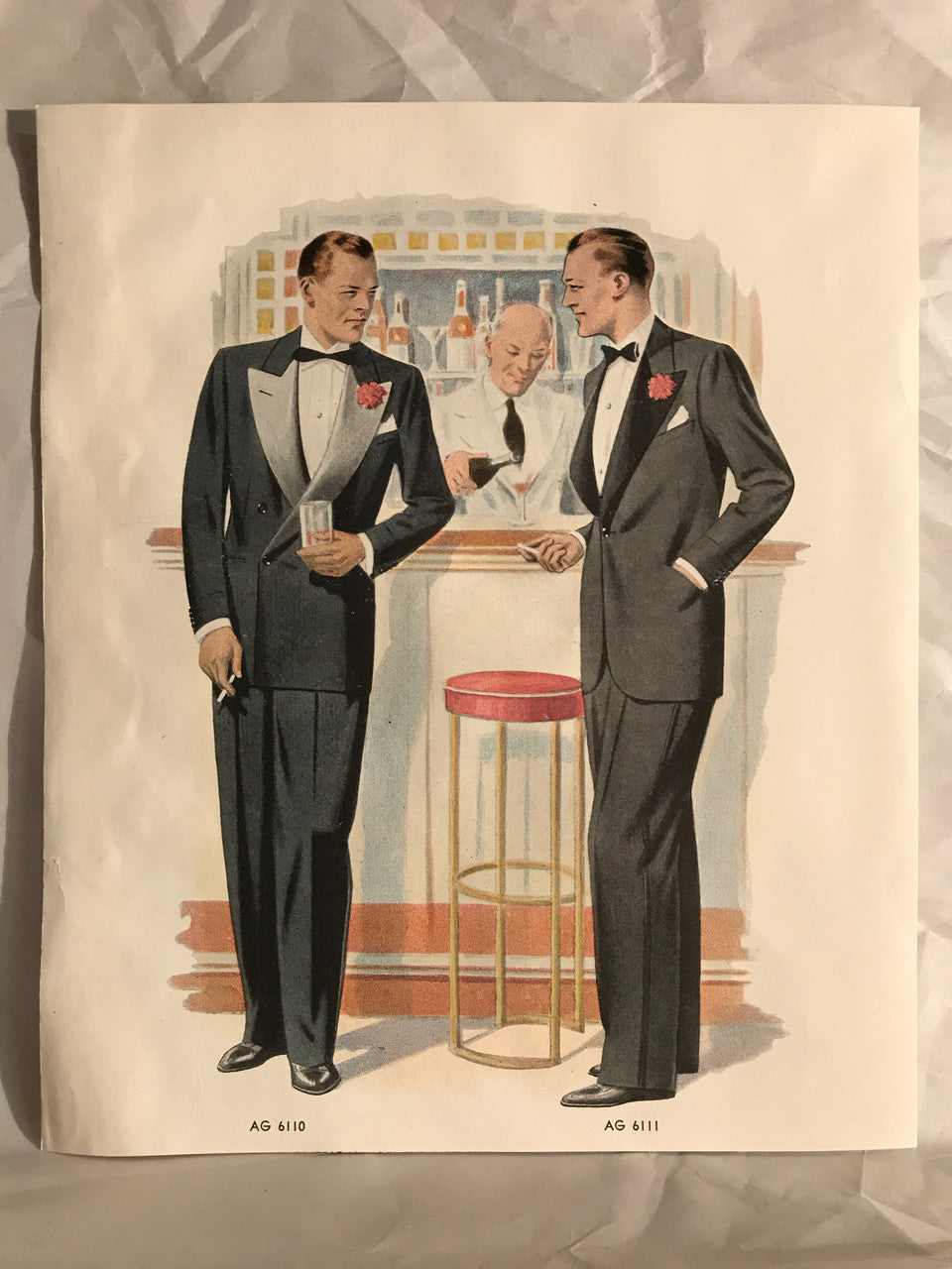 AMERICAN GENTLEMAN FASHIONS, Fall and Winter 1939-1940 (6 prints) - HAPPIEST KID FINDS - Museum-quality antique and vintage posters, original art, preservation and restoration