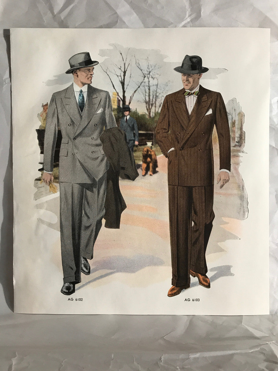 AMERICAN GENTLEMAN FASHIONS, Fall and Winter 1939-1940 (6 prints) - HAPPIEST KID FINDS - Museum-quality antique and vintage posters, original art, preservation and restoration