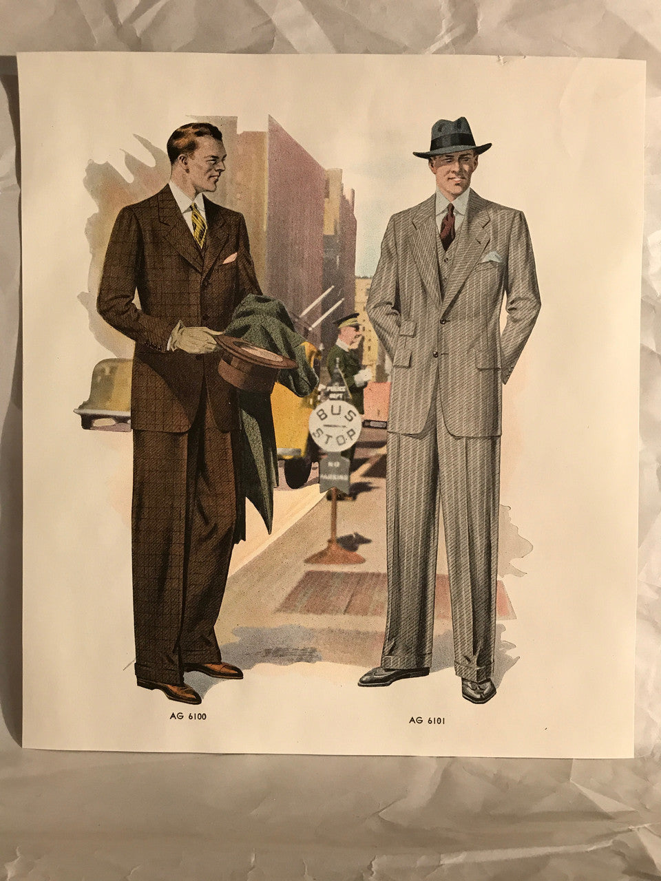 AMERICAN GENTLEMAN FASHIONS, Fall and Winter 1939-1940 (6 prints) - HAPPIEST KID FINDS - Museum-quality antique and vintage posters, original art, preservation and restoration