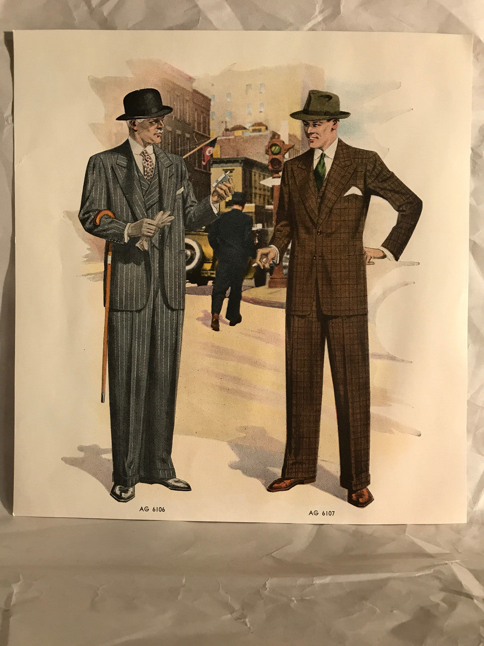 AMERICAN GENTLEMAN FASHIONS, Fall and Winter 1939-1940 (6 prints) - HAPPIEST KID FINDS - Museum-quality antique and vintage posters, original art, preservation and restoration