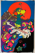 Dog Skier (Psychadelic Snoopy) Vintage Blacklight Poster J. Park 1969 Happiest Kid Finds