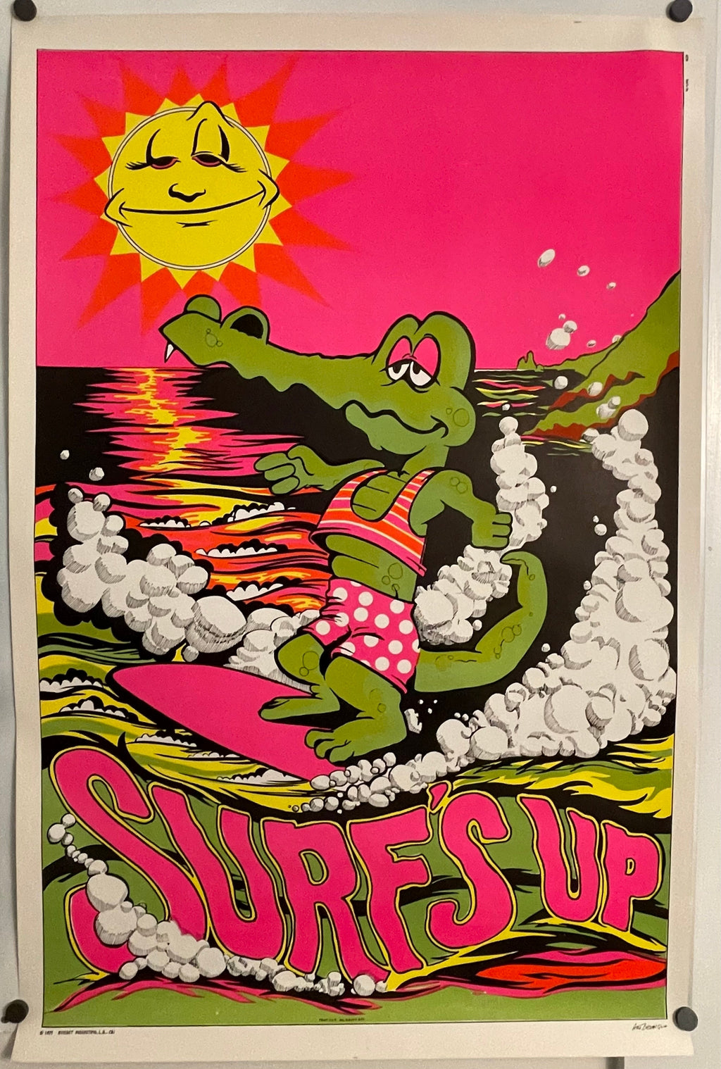 Surf's Up Alligator Original Vintage Poster 1971 | Happiest Kid Finds Happiest Kid Finds