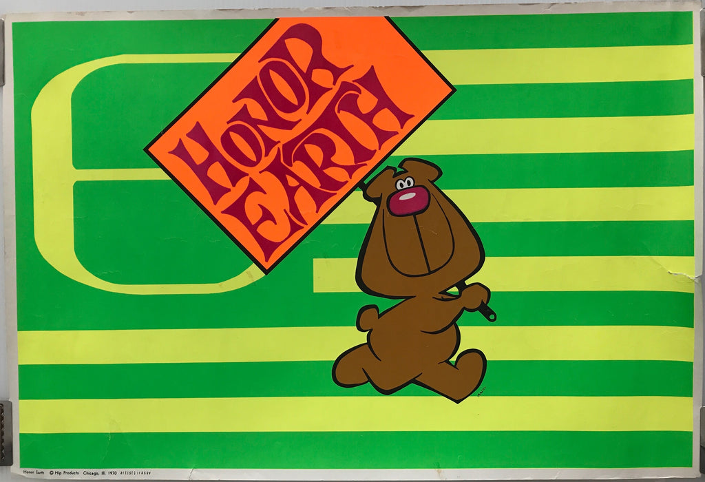 Honor Earth, Environmental awareness poster, 1970 - HAPPIEST KID FINDS - Museum-quality antique and vintage posters, original art, preservation and restoration