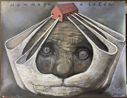 Hommage a Colon by Stasys, Polish theater poster, c.1990 - HAPPIEST KID FINDS - Museum-quality antique and vintage posters, original art, preservation and restoration