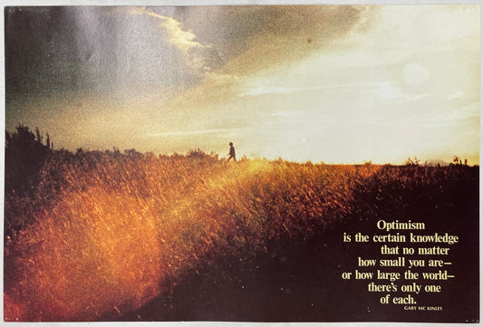 Optimism is the Certain Knowledge .., vintage Argus Motivational Poster #2248