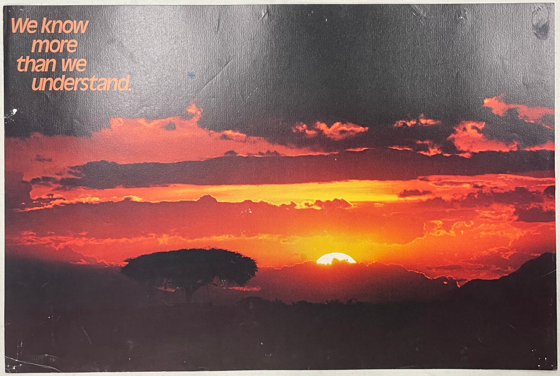 We Know More Than We Understand., vintage Argus Communications Motivational Poster #2228