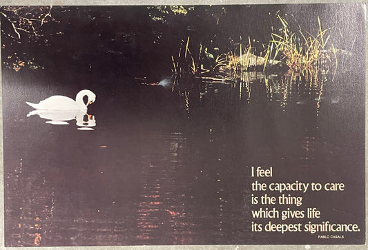 I Feel the Capacity to Care is the Thing Which Gives Life Its Deepest Significance., (#2177) vintage Argus Communications Motivational Poster 2177