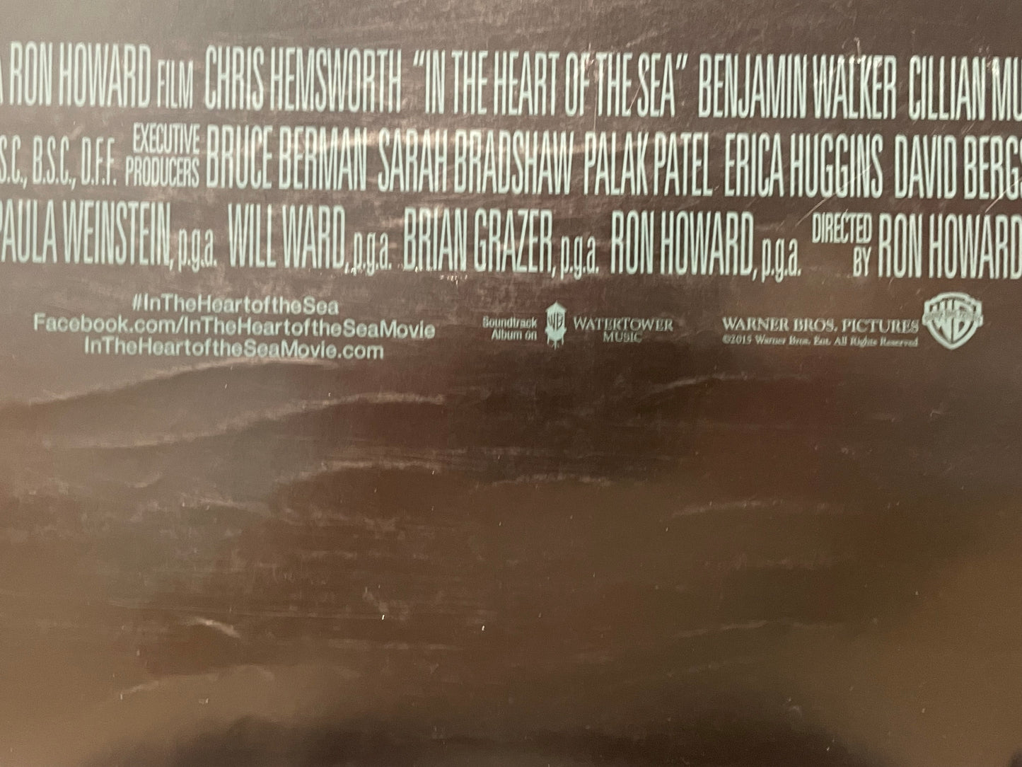 In the Heart of the Sea, original (double-sided) Teaser Film Poster, 2015